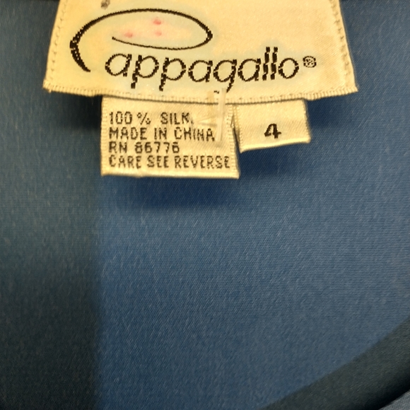 Cappagallo Vintage Long Sleeve 100% Silk Blouse Size 4 Toggle Buttons - Picture 7 of 7